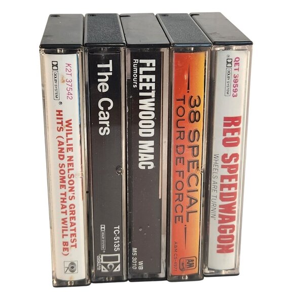 Vintage Cassette Tape Lot: Fleetwood Mac Willie Nelson REO Speedwagon The Cars - Picture 1 of 15